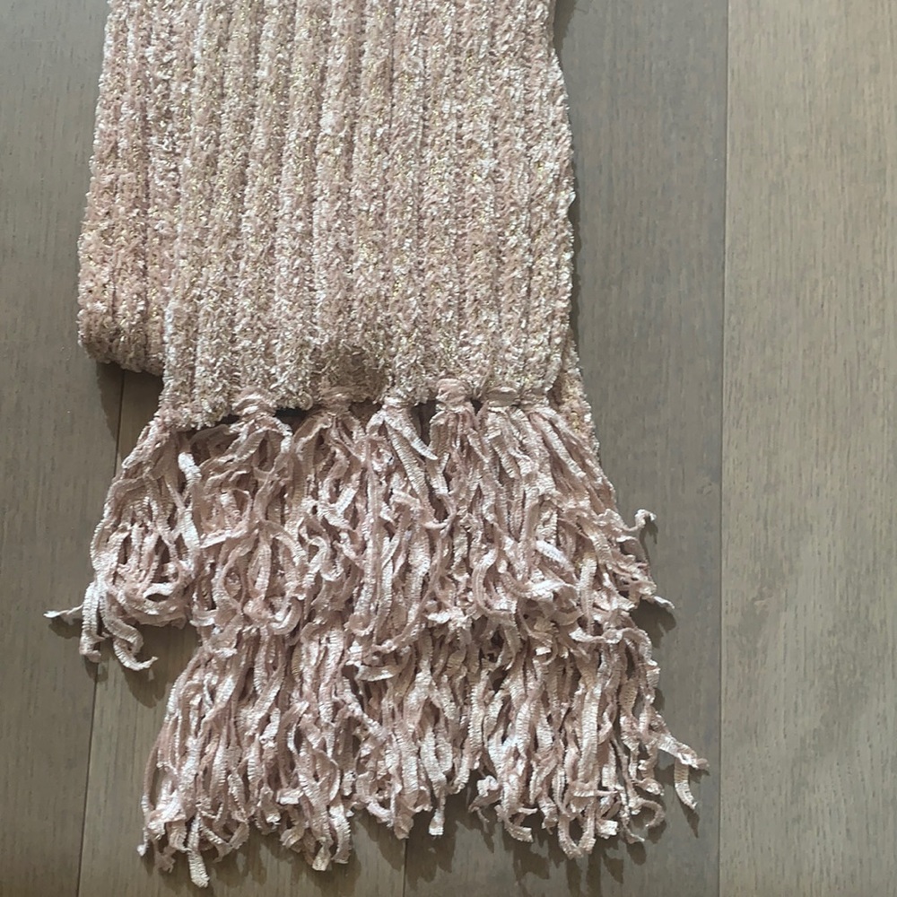 Tan scarf gold detailing